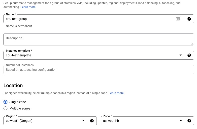 create instance group